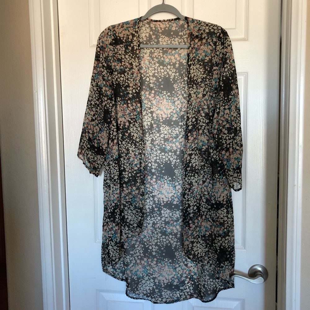 Longline Floral Kimono